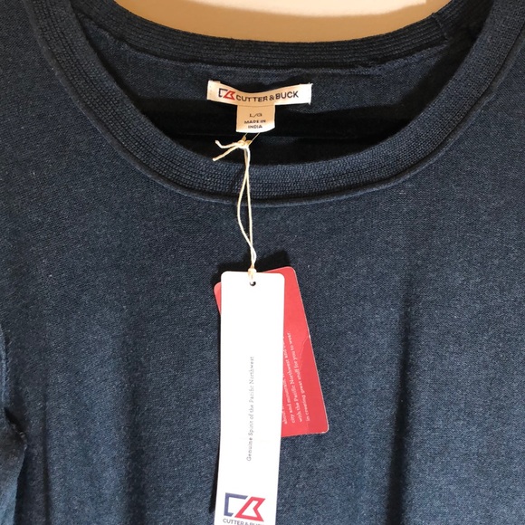 NWT Cutter & Buck Navy Blue Scoop Neck Sweater - Picture 3 of 6